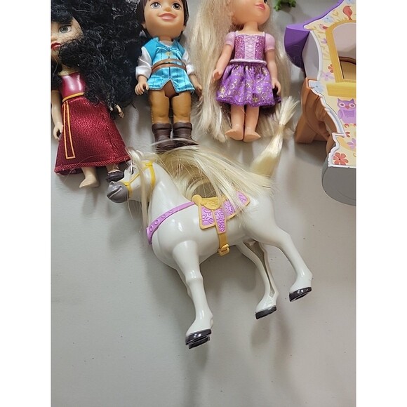 Disney Princess Petite Doll Lot Tangled Rapunzel Flynn Rider Maximus Treehouse - Picture 9 of 10